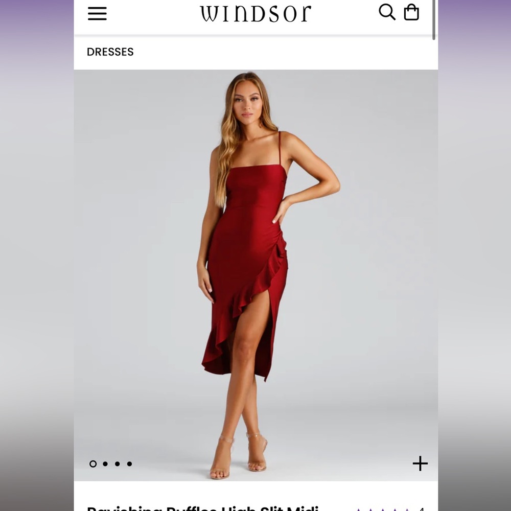 Ravishing Ruffles High Slit Midi Dress